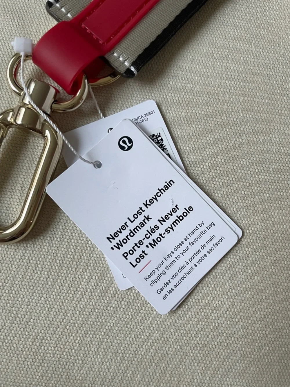Lululemon Never Lost Keychain *Word Mark*